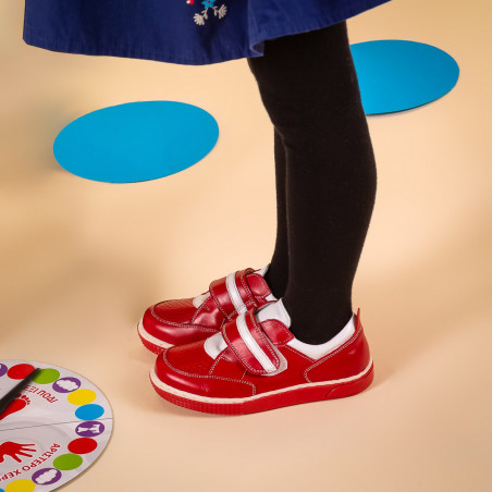 Kleinkinderschuhe 64c rot+weiß lifestyle