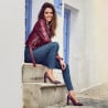 Elegante Damenschuhe 1261 Python Bordeaux