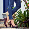 Elegante Damenschuhe 1261 Python Bordeaux