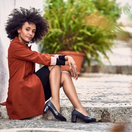 Elegante Damenschuhe 1268 Lack Indigo