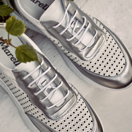 Damen-Sneaker 6024 silber+weiß