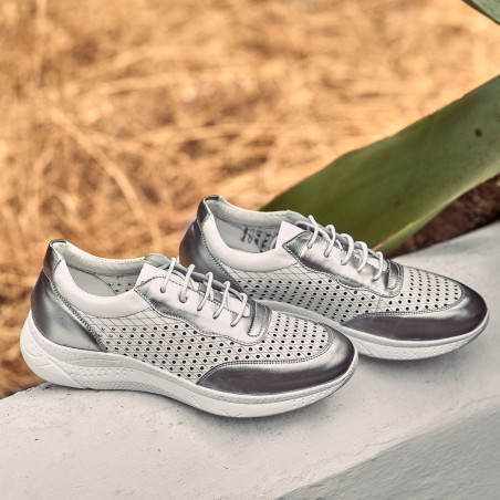 Damen-Sneaker 6024 silber+weiß