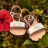 Damensandalen 5070 braun+silber