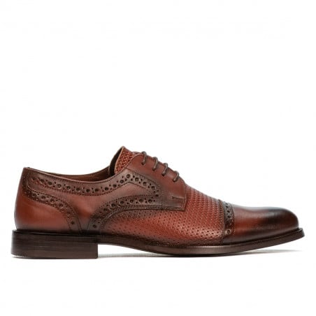 Elegante Herrenschuhe 880 in kombinierter Cognacfarbe