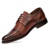 Elegante Herrenschuhe 880 in kombinierter Cognacfarbe