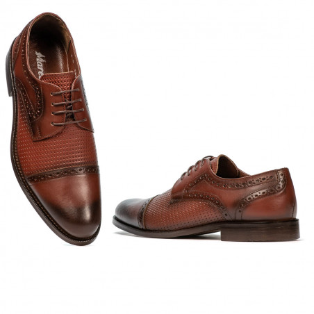 Elegante Herrenschuhe 880 in kombinierter Cognacfarbe