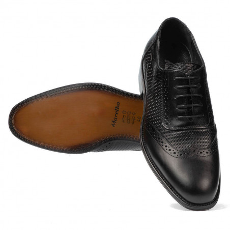 Elegante Herren Schuhe 922 Schwarz kombiniert