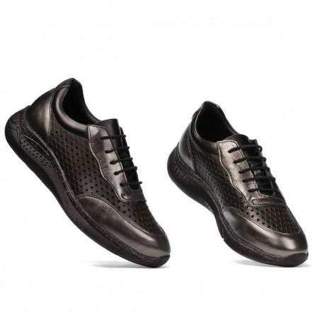 Damen-Sportschuhe 6024 Silber+Schwarz