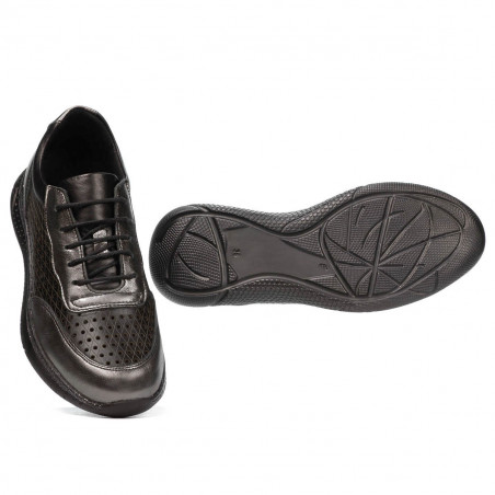 Damen-Sportschuhe 6024 Silber+Schwarz