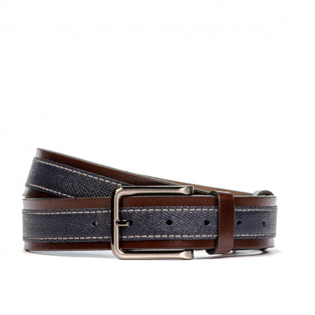 Herrengürtel 18b braun+biz indigo