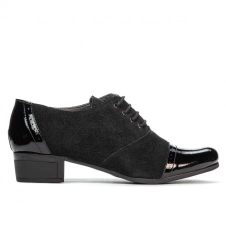 Damen Freizeit Schuhe 652 schwarzer Lack kombiniert