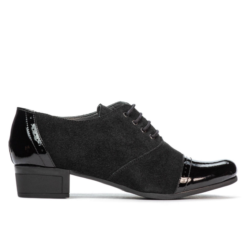Damen Freizeit Schuhe 652 schwarzer Lack kombiniert