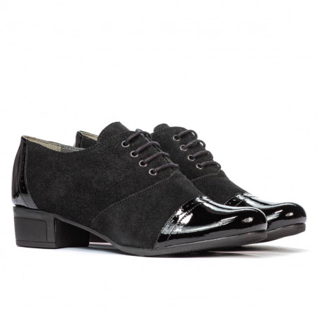 Damen Freizeit Schuhe 652 schwarzer Lack kombiniert