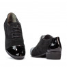 Damen Freizeit Schuhe 652 schwarzer Lack kombiniert