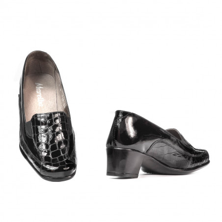 Damen Freizeitschuhe 614 Croco Lack Schwarz