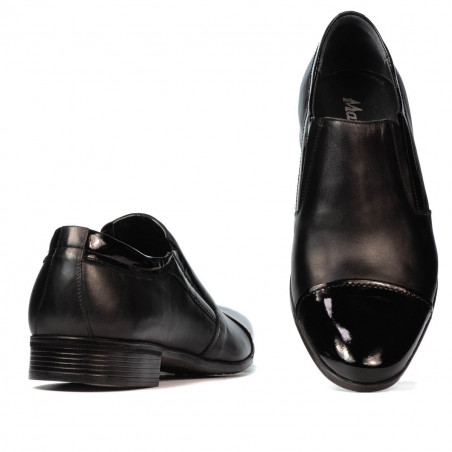 Elegante Herrenschuhe 740 schwarz kombinierter Lack
