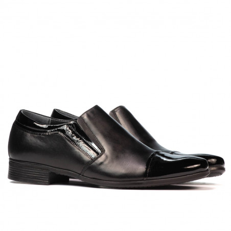 Elegante Herrenschuhe 740 schwarz kombinierter Lack