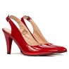 Damen Sandalen 1236 roter Satinlack