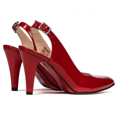 Damen Sandalen 1236 roter Satinlack