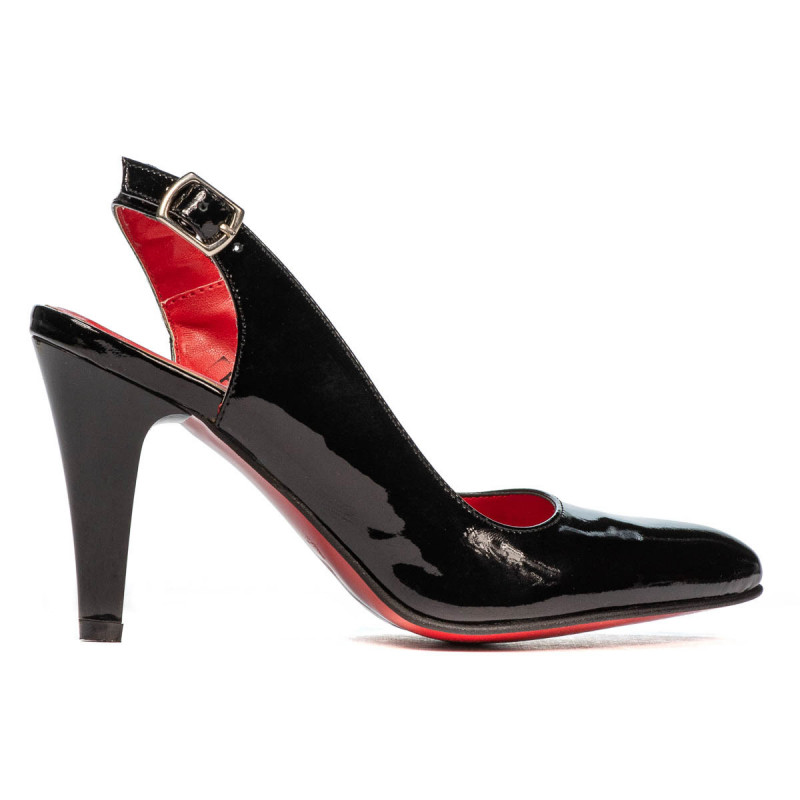 Damensandalen 1236 Lack Schwarz
