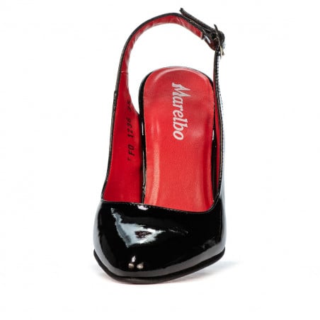 Damensandalen 1236 Lack Schwarz