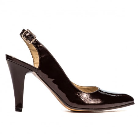 Damensandalen 1236 Lack Kaffee
