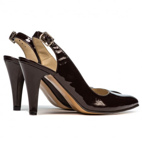 Damensandalen 1236 Lack Kaffee