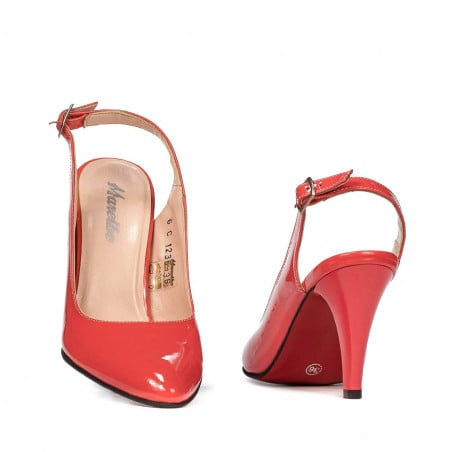 Damensandalen 1236 Lack Rot Koralle