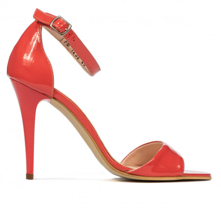 Damen Sandalen 1238 Lack Rot Koralle