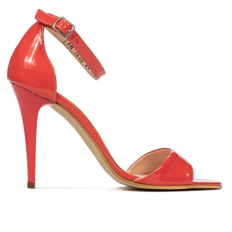 Damen Sandalen 1238 Lack Rot Koralle