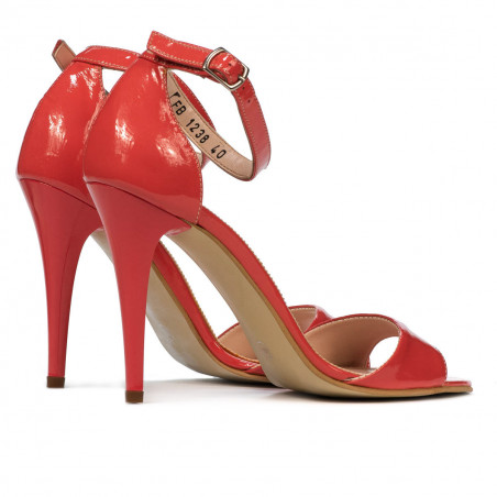 Damen Sandalen 1238 Lack Rot Koralle