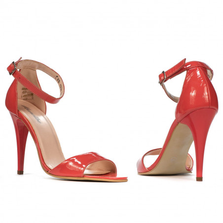 Damen Sandalen 1238 Lack Rot Koralle