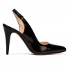 Damen-Sandalen 1249 in glänzendem schwarzem Lack