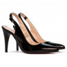 Damen-Sandalen 1249 in glänzendem schwarzem Lack