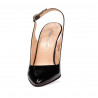 Damen-Sandalen 1249 in glänzendem schwarzem Lack