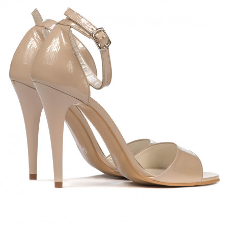 Damen Sandalen 1238 Lack Beige Perlmutt