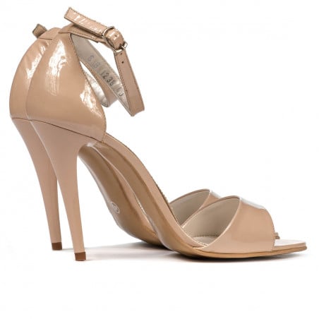 Damen Sandalen 1238 Lack Elfenbein
