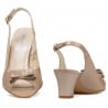 Damen Sandalen 1251 Lack beige perlmuttfarben