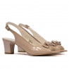 Damen Sandalen 1251 Lack beige perlmuttfarben