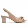Damen Sandalen 1251 Lack beige perlmuttfarben