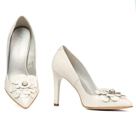 Damen elegante Schuhe 1282 elfenbeinweiß