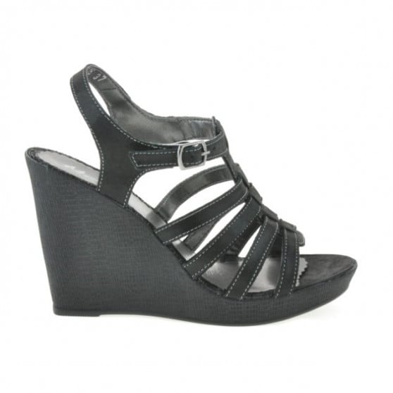 Damen-Sandalen 575 schwarz satiniert Damen-Sandalen 575 schwarz satiniert
