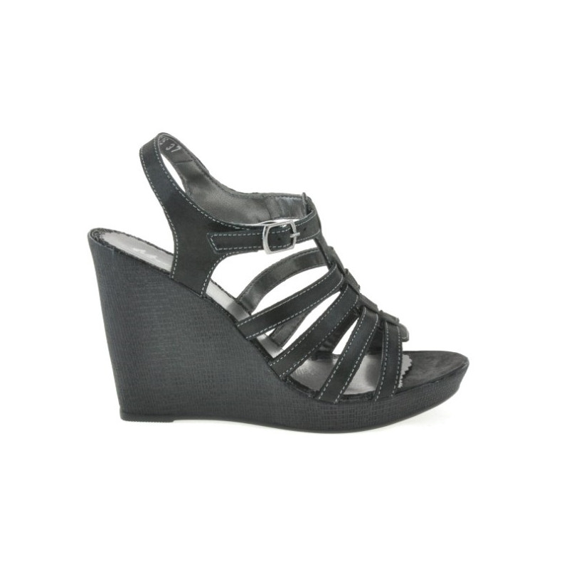 Damen-Sandalen 575 schwarz satiniert