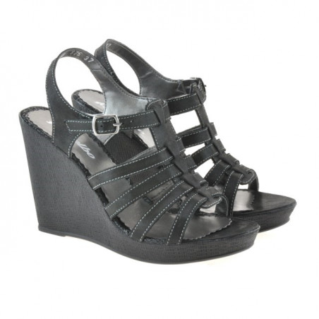 Damen-Sandalen 575 schwarz satiniert