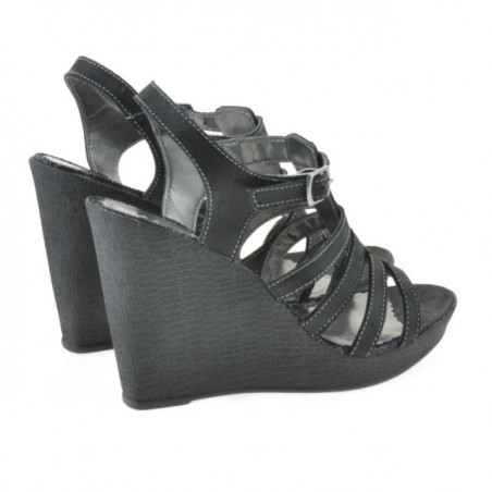 Damen-Sandalen 575 schwarz satiniert