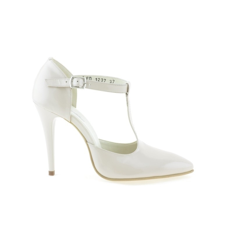 Damen Sandalen 1237 Lack Elfenbein