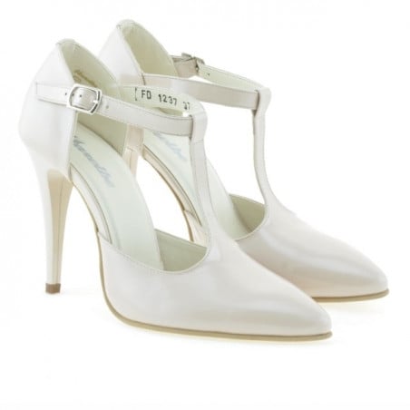 Damen Sandalen 1237 Lack Elfenbein