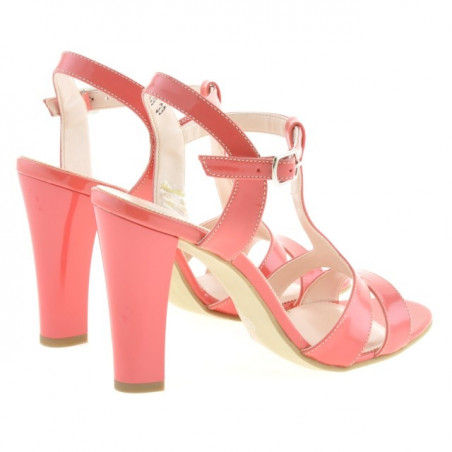 Damensandalen 1239 Lack Rot Koralle