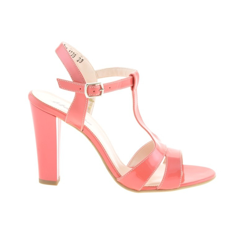 Damensandalen 1239 Lack Rot Koralle