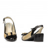 Damensandalen 5013 Lack Schwarz+Beige